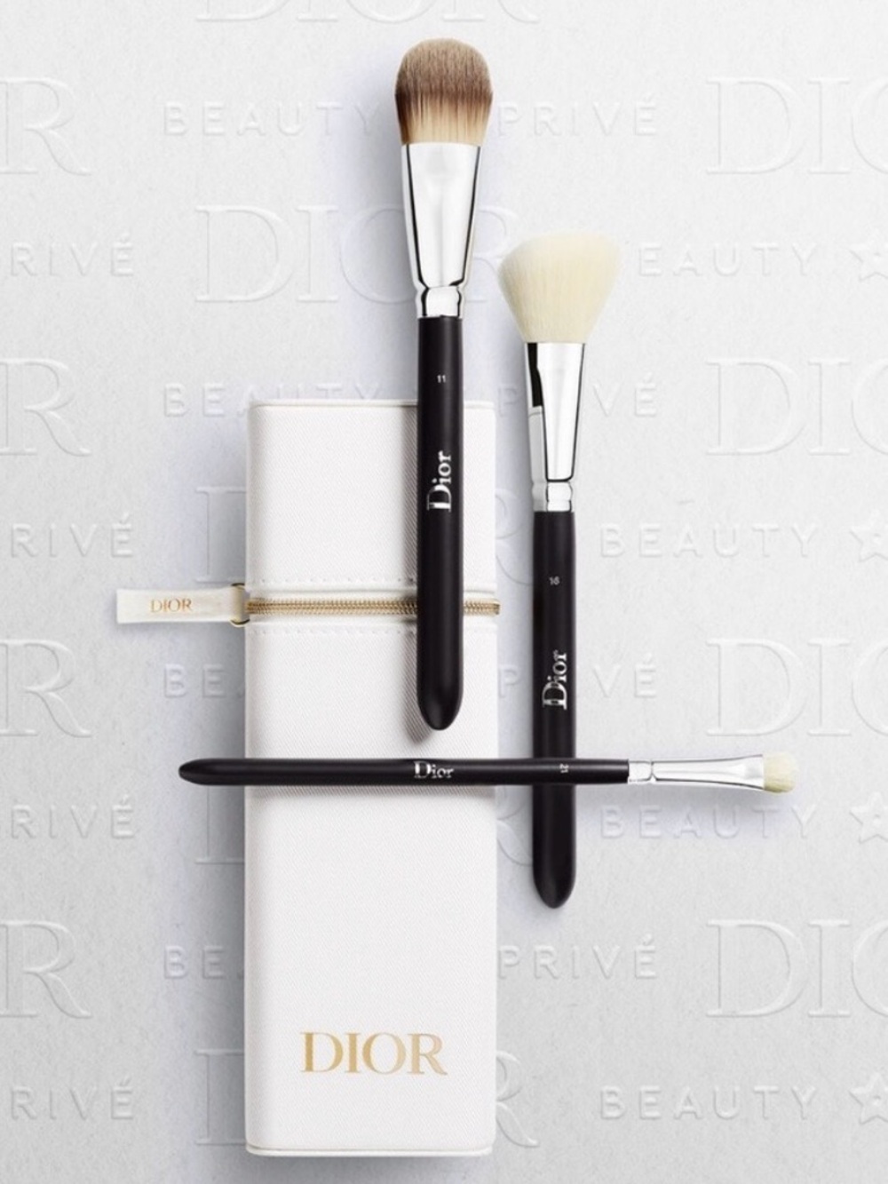 Dior Brush Set in Black, White & Silver